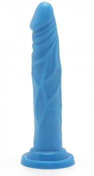 Голубой фаллоимитатор на присоске Happy Dicks Dong 7.5 inch - 19 см.